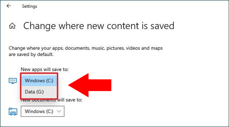 Chọn ổ đĩa cần thay đổi
